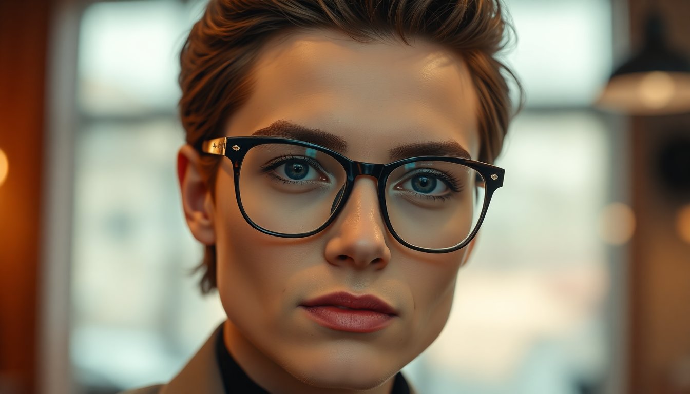 El yapımı Minimalist Çerçeve gözlük modeli